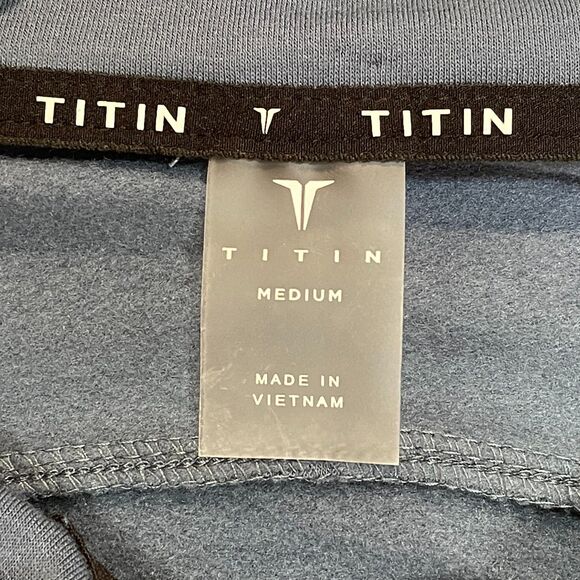 Titin | NWT Blue Quarter Zip Pullover Cropped Sweatshirt | Medium - Picture 5 of 8